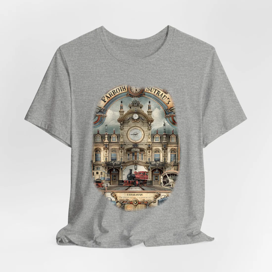 Vintage Farhampton Train Station Sign - T-Shirt (Athletic Heather)