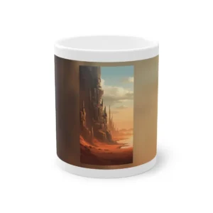 Desert Ruins at Sunset: Rocky Canyon Landscape Mug