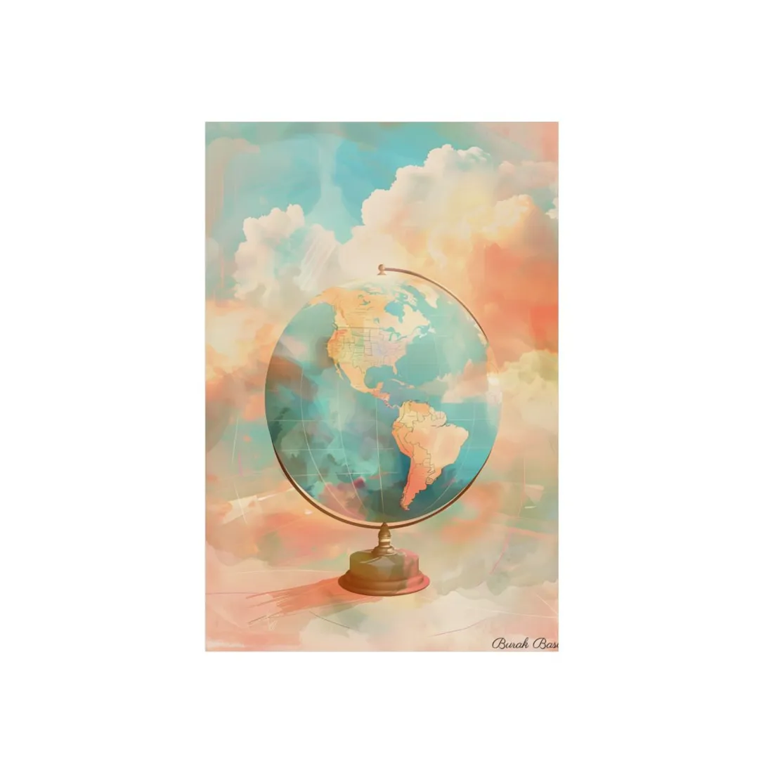 Vintage Globe: 80 Iconic Landmarks - Metal Poster