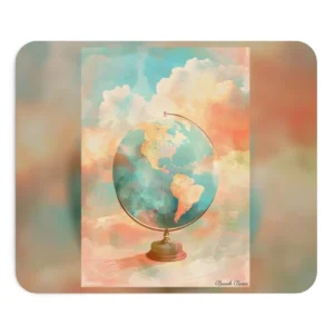 World Globe in Clouds Mouse Pad