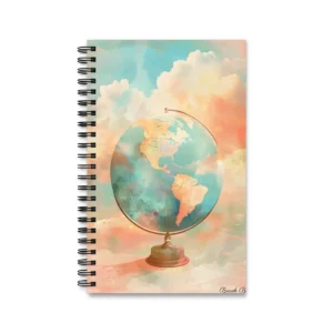World Globe in Clouds Spiral Notebook
