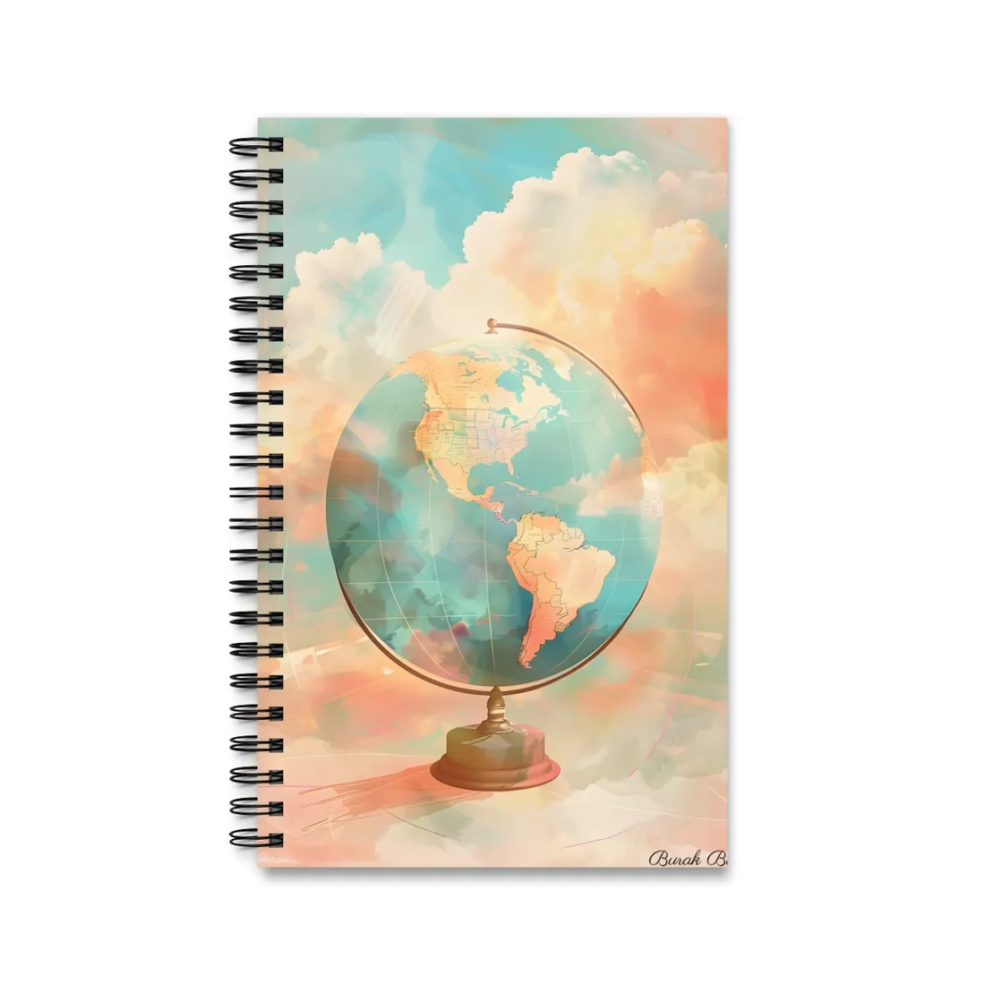 Vintage Globe: 80 Iconic Landmarks - Spiral Notebook