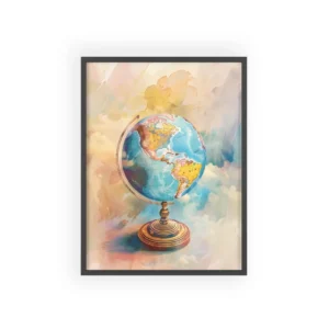 Vintage Desk Globe Framed Poster