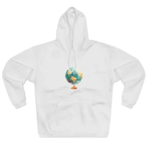 Globe with Airplane in Clouds Hoodie