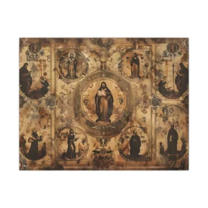 Vintage Saints Icon Panel Canvas Print