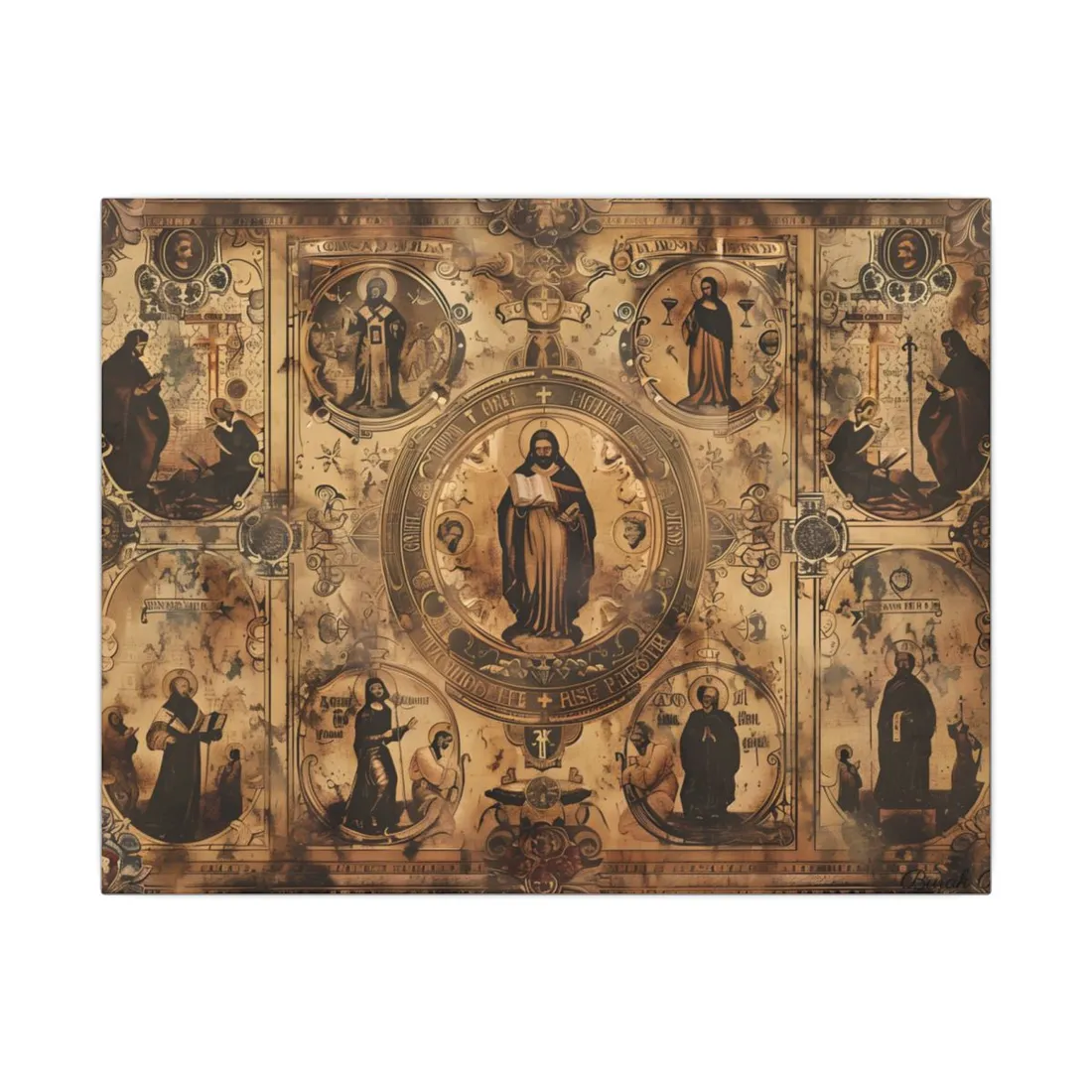 Vintage-Inspired Poster: A Biblical Scene's Gentle Hues - Canvas