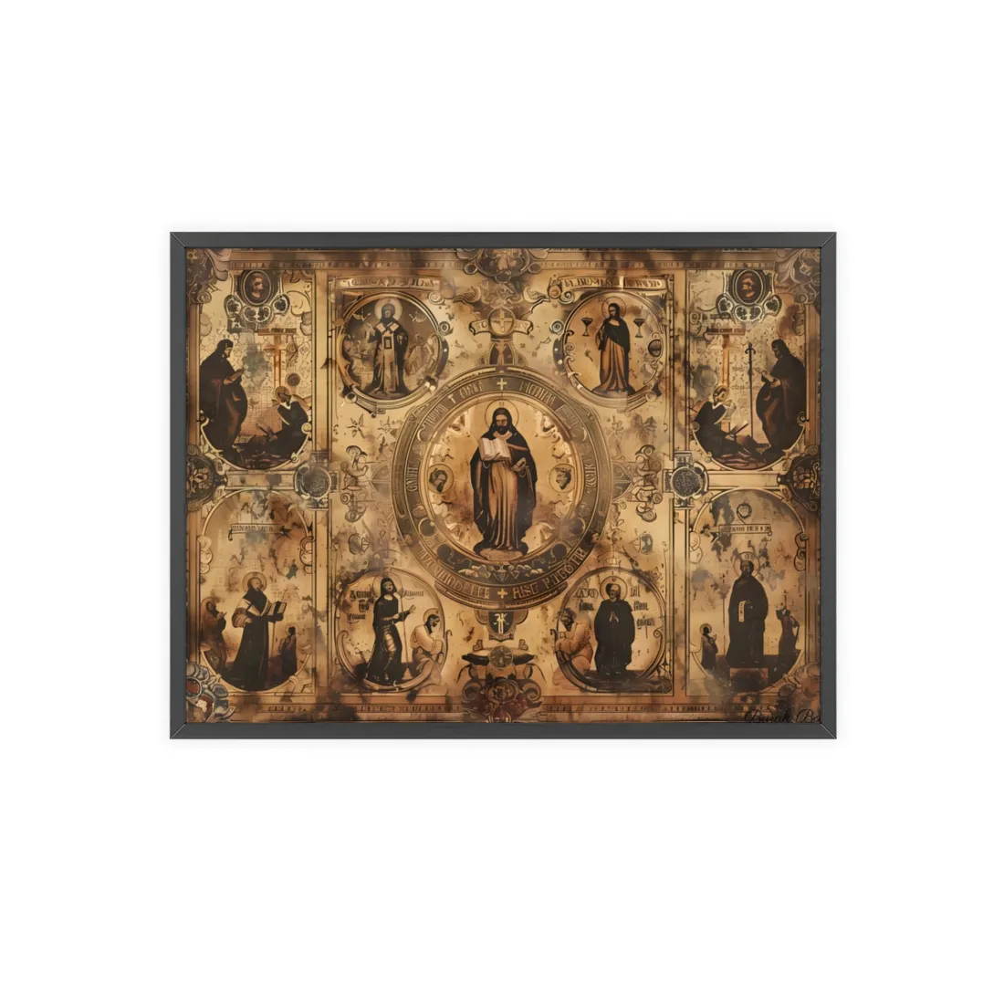 Vintage-Inspired Poster: A Biblical Scene's Gentle Hues - Framed Poster