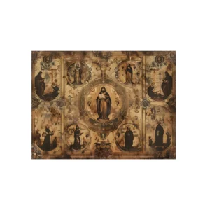 Vintage Saints Icon Panel Metal Poster