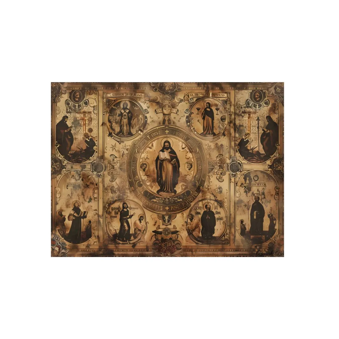 Vintage-Inspired Poster: A Biblical Scene's Gentle Hues - Metal Poster