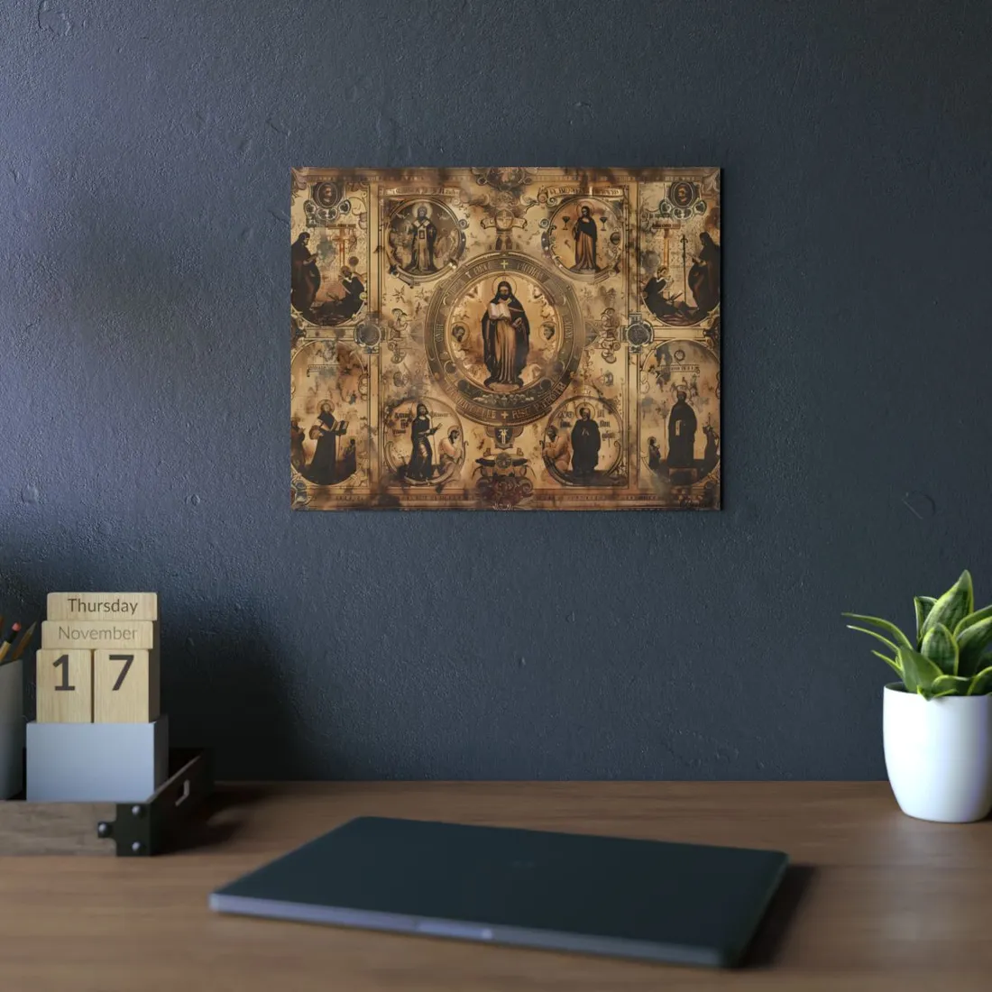 Vintage-Inspired Poster: A Biblical Scene's Gentle Hues - Metal Poster