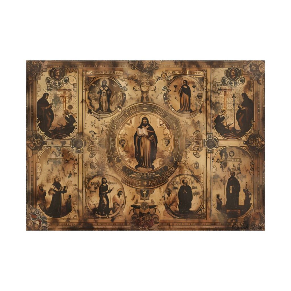 Vintage-Inspired Poster: A Biblical Scene's Gentle Hues - Poster