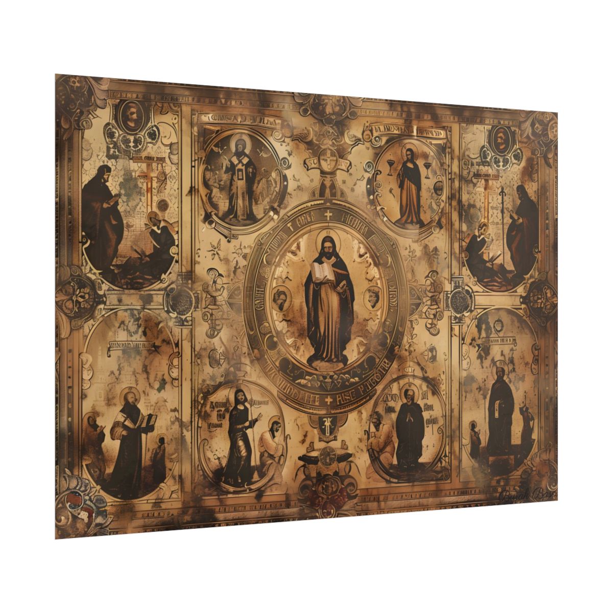 Vintage-Inspired Poster: A Biblical Scene's Gentle Hues - Poster
