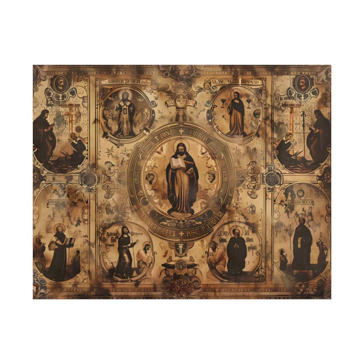 Vintage-Inspired Poster: A Biblical Scene's Gentle Hues - Poster