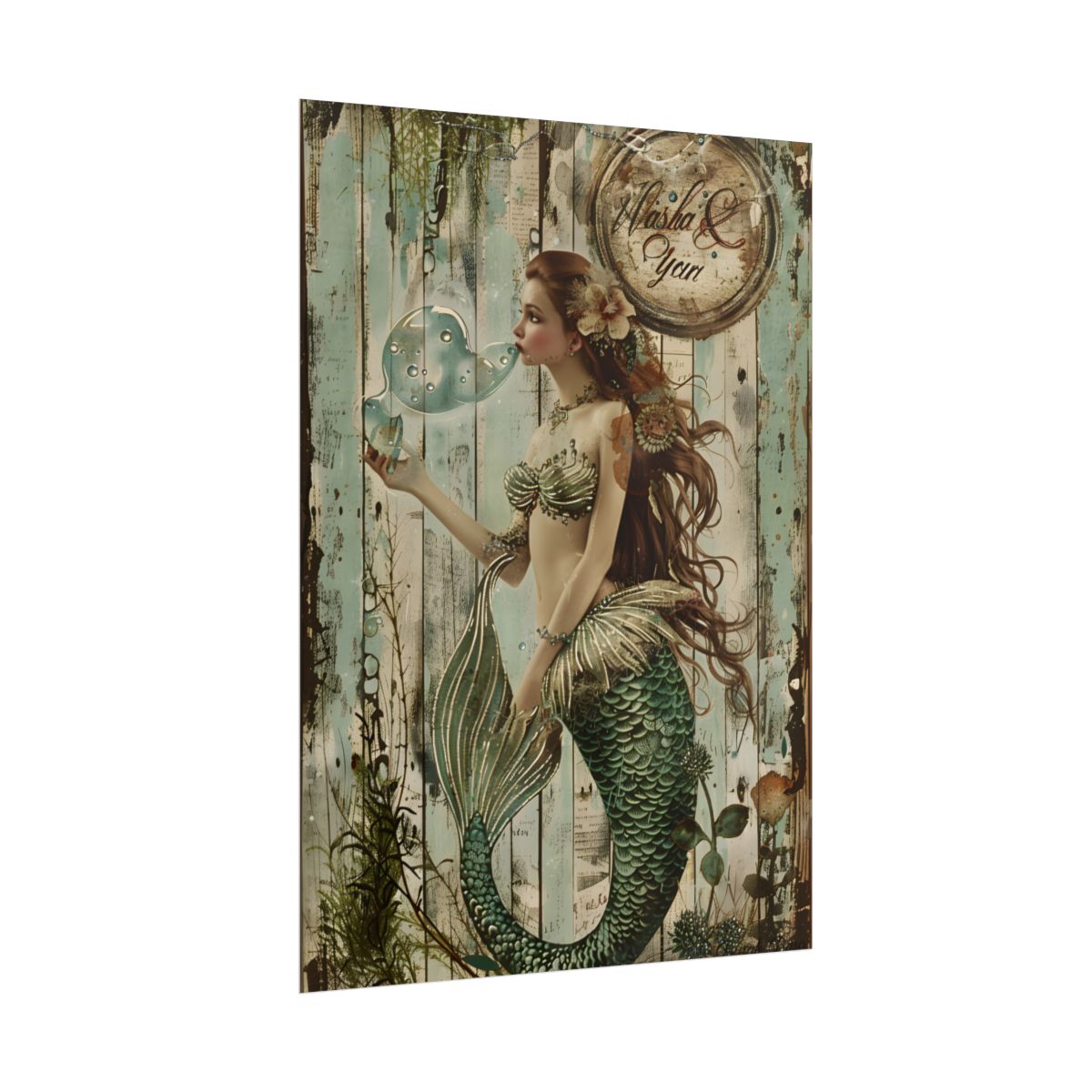 Vintage Mermaid Soap Beauty: A Dreamy Artwork - Poster