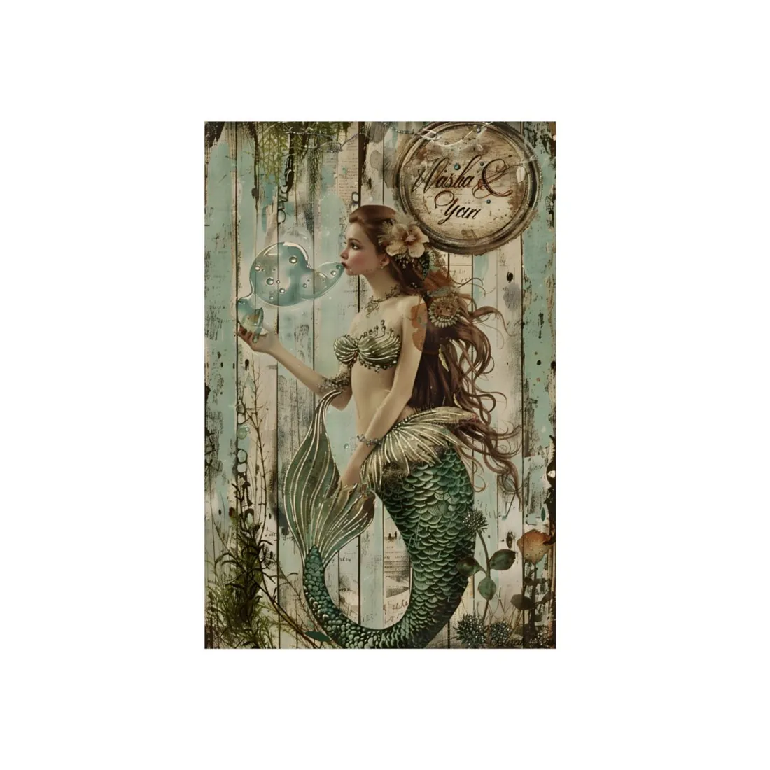 Vintage Mermaid Soap Beauty: A Dreamy - Metal Poster