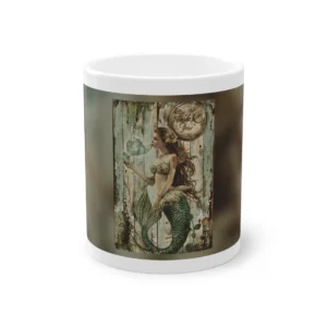 Vintage Mermaid on Wood Planks Mug