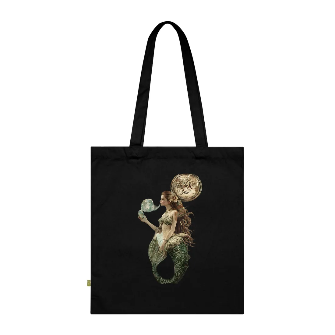 Vintage Mermaid Soap Beauty: A Dreamy - Tote Bag (Black)