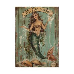 Vintage Mermaid Painting Poster