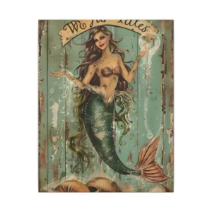 Vintage Mermaid Painting Canvas Print