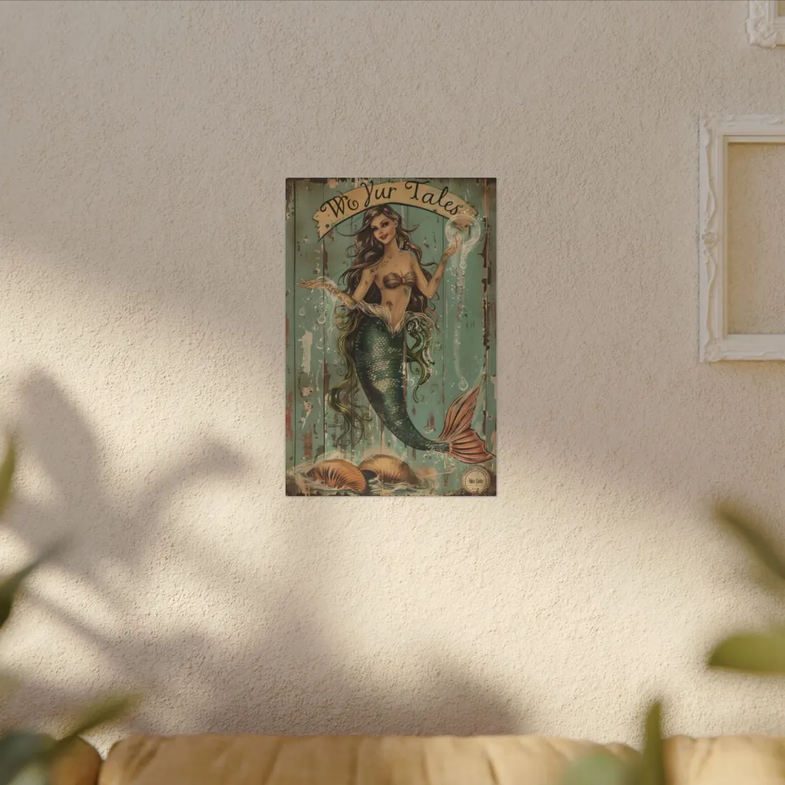 Vintage Mermaid Soap Bubble Dream: Whimsical - Canvas