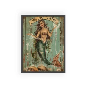 Vintage Mermaid Painting Framed Poster