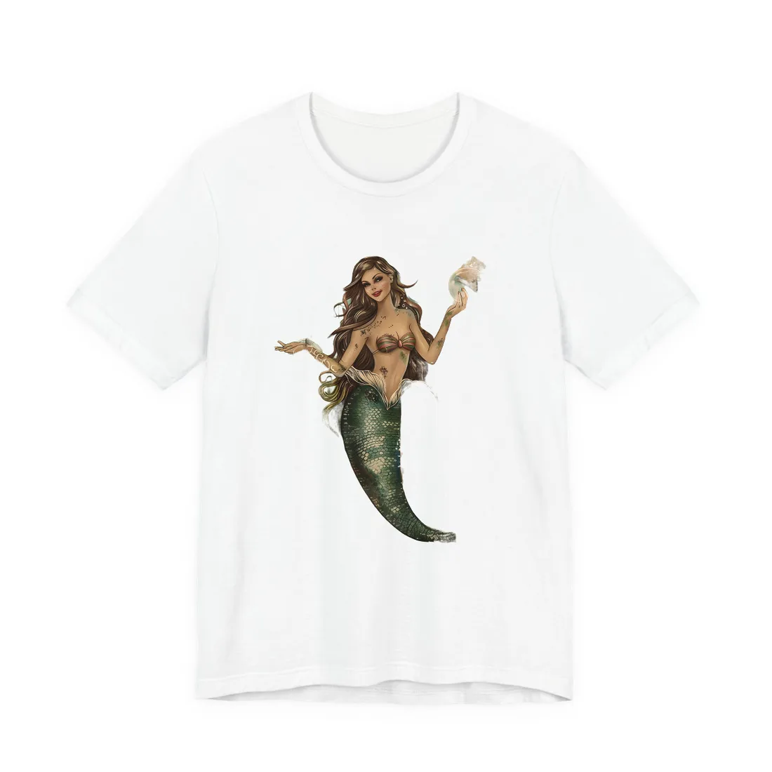 Vintage Mermaid Soap Bubble Dream: Whimsical - T-Shirt (White)