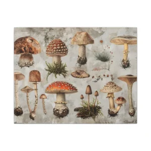 Vintage Mushroom Specimen Collection Canvas Print