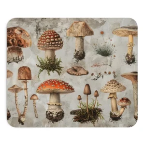 Vintage Mushroom Specimen Collection Mouse Pad