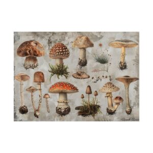 Vintage Mushroom Specimen Collection Poster