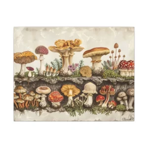 Vintage Mushroom Field Guide Canvas Print