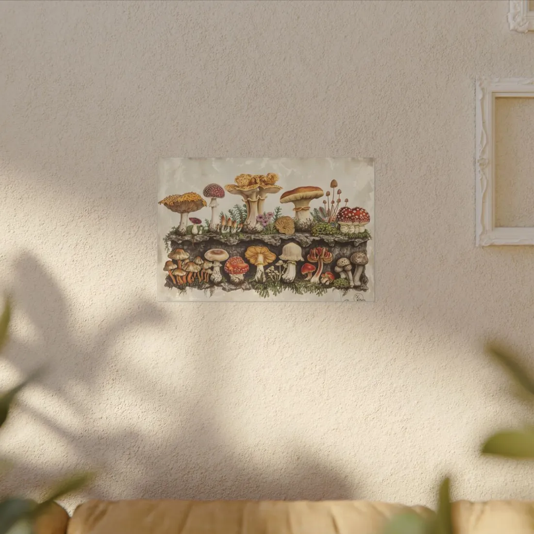 Vintage Mushroom Illustration: Detailed - Canvas