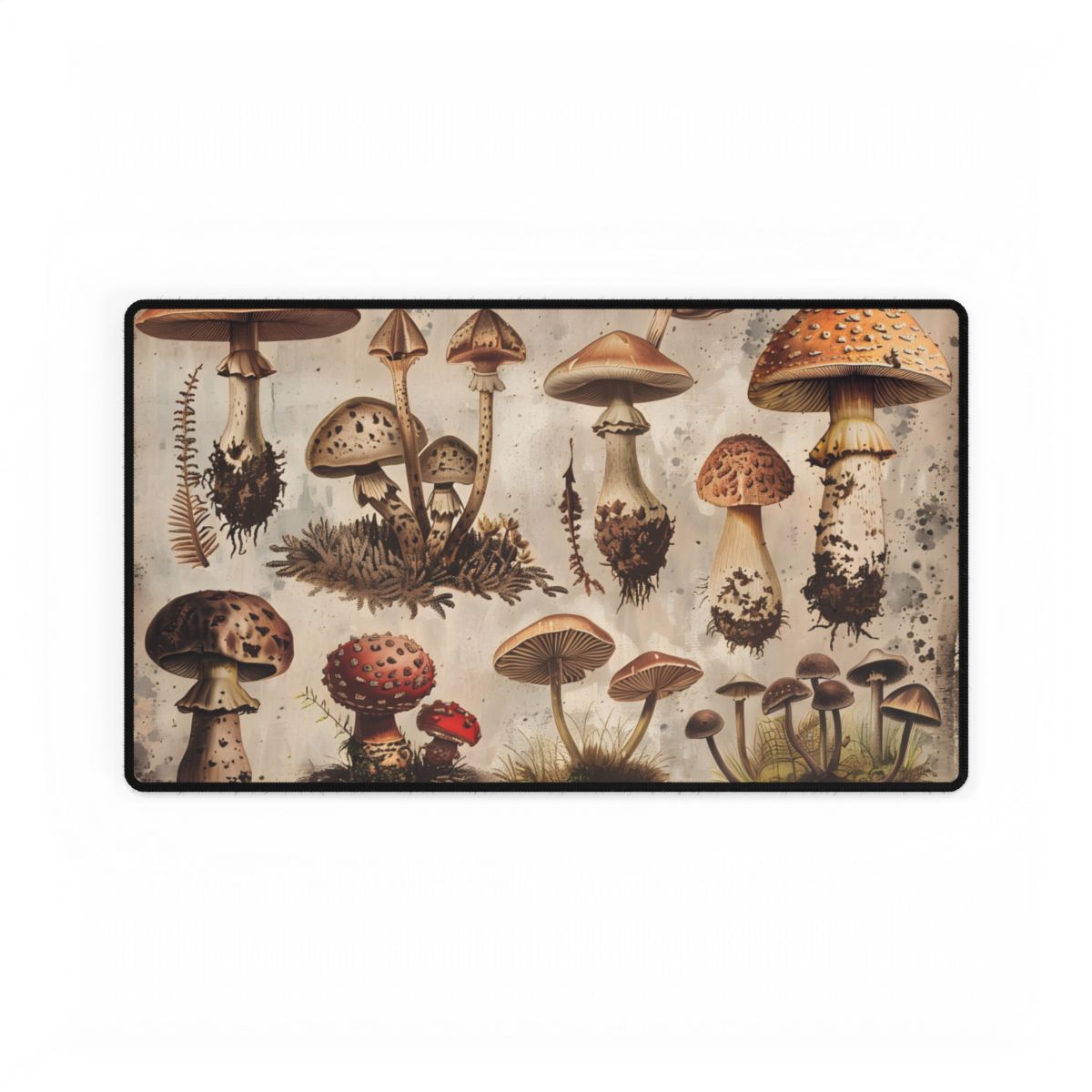 Vintage Mushroom Illustration: Earthy Artwork - Desk Mat