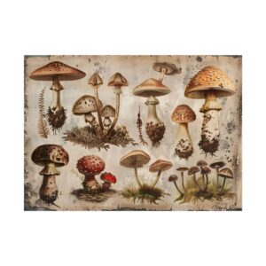 Vintage Mushroom Specimen Plate Poster