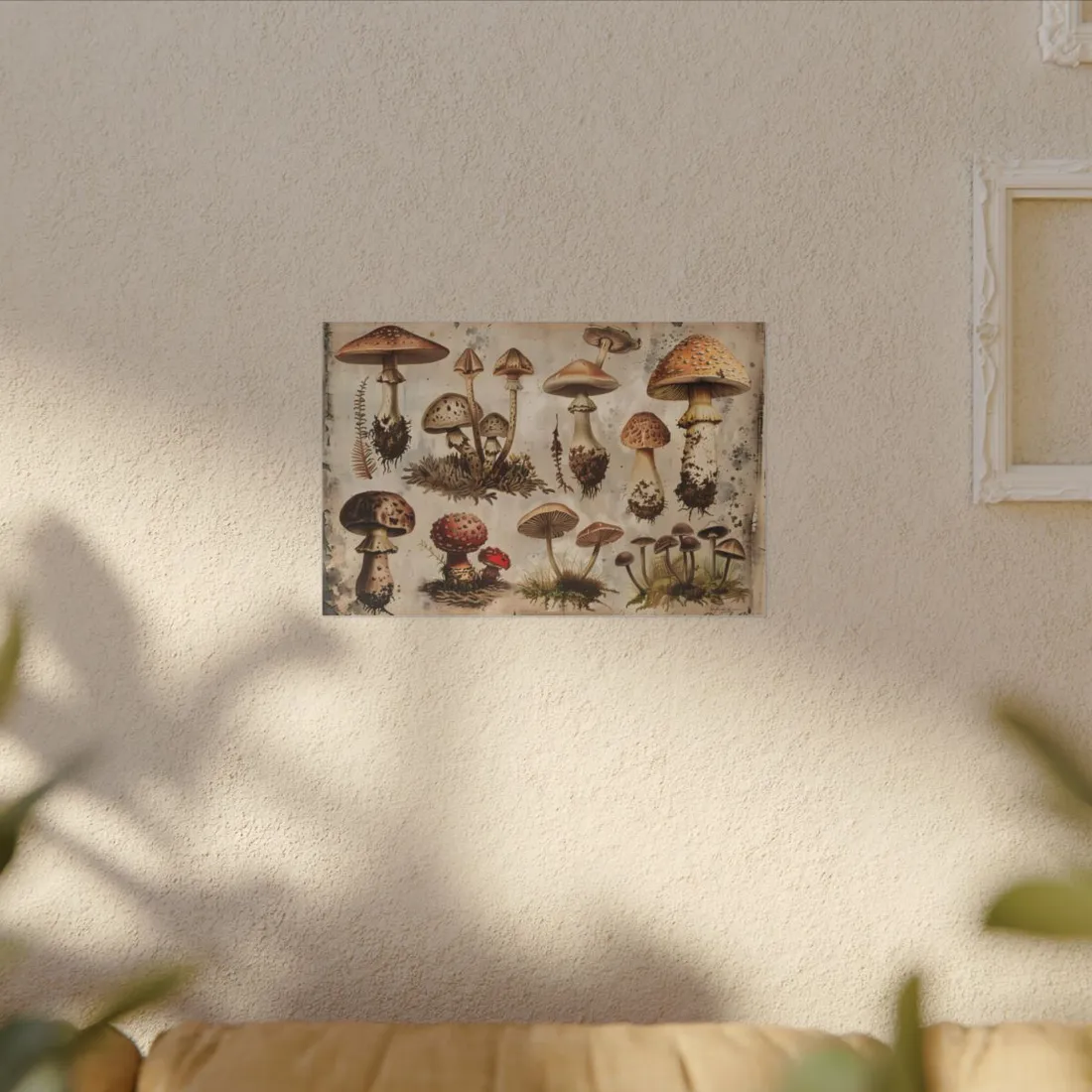 Vintage Mushroom Illustration: Earthy - Canvas