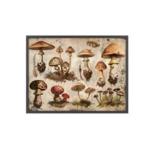 Vintage Mushroom Specimen Plate Framed Poster