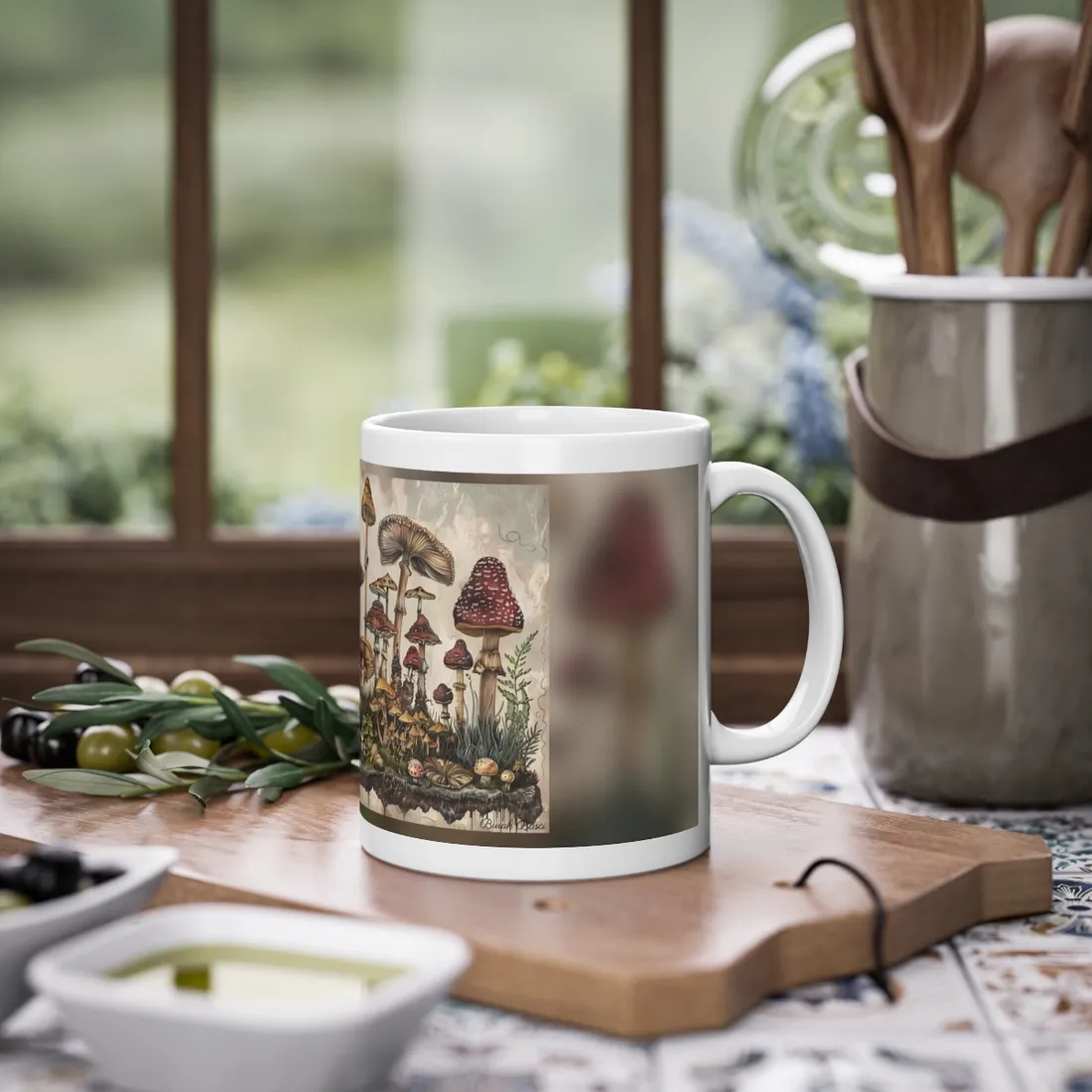 Vintage Mushroom Illustrations: A Collection of Unique Fungi - Mug
