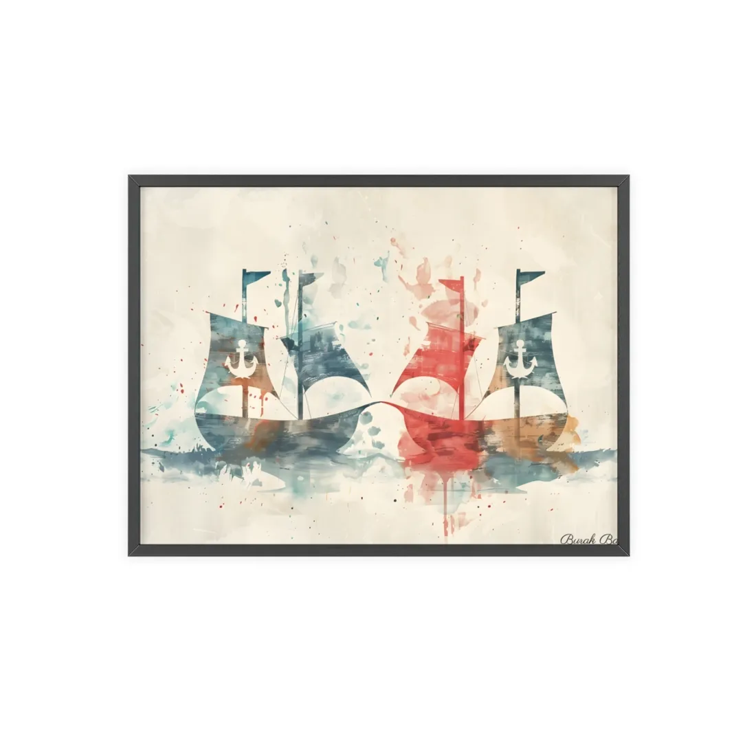 Vintage Nautical Flags: Antique Maritime Heraldry - Framed Poster