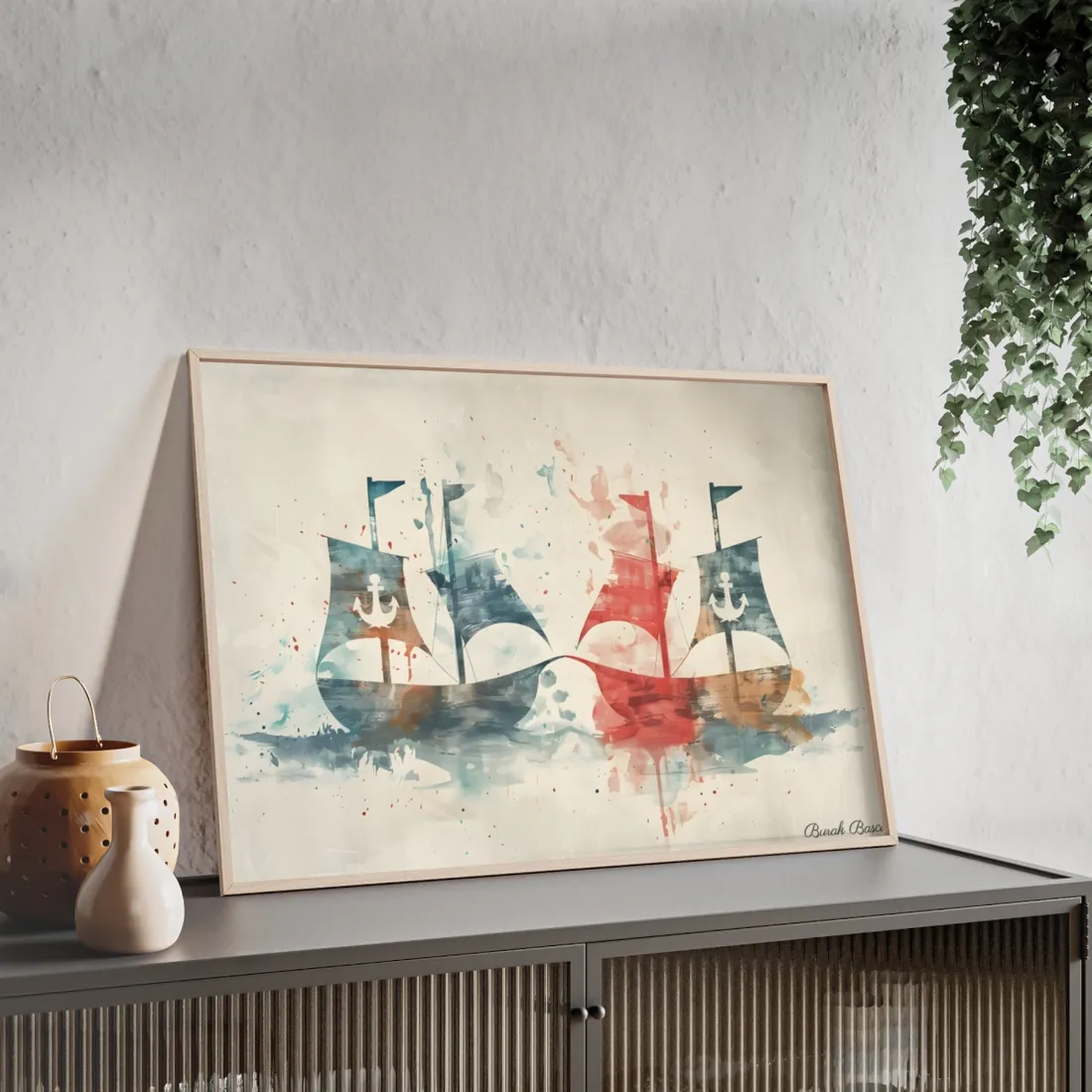 Vintage Nautical Flags: Antique Maritime Heraldry - Framed Poster