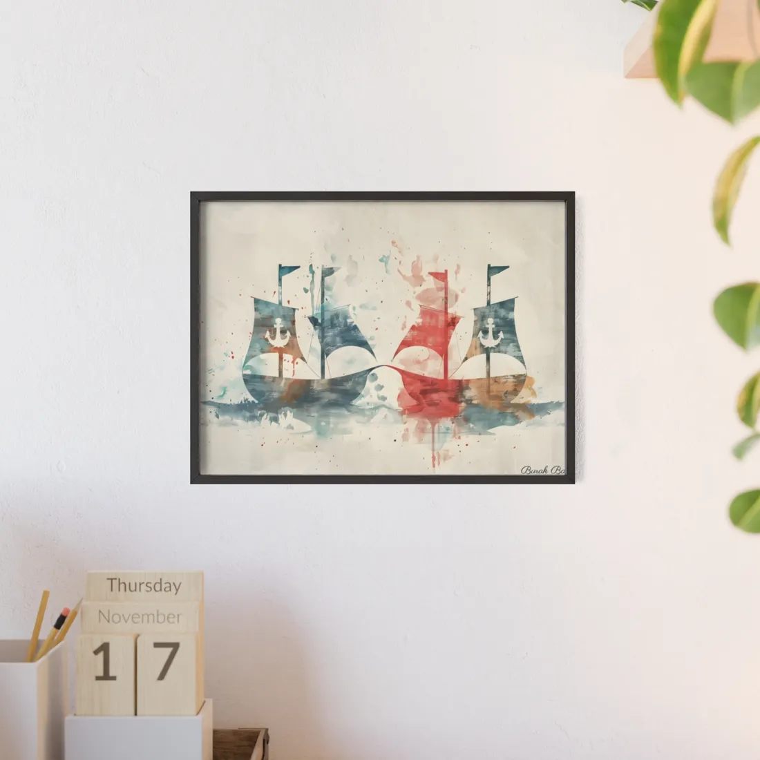 Vintage Nautical Flags: Antique Maritime Heraldry - Framed Poster