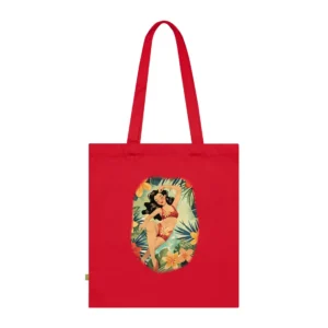 Woman Among Tropical Flowers Tote Bag
