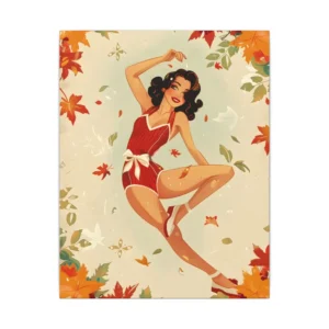 Autumn Pin-Up Dancer Canvas Print