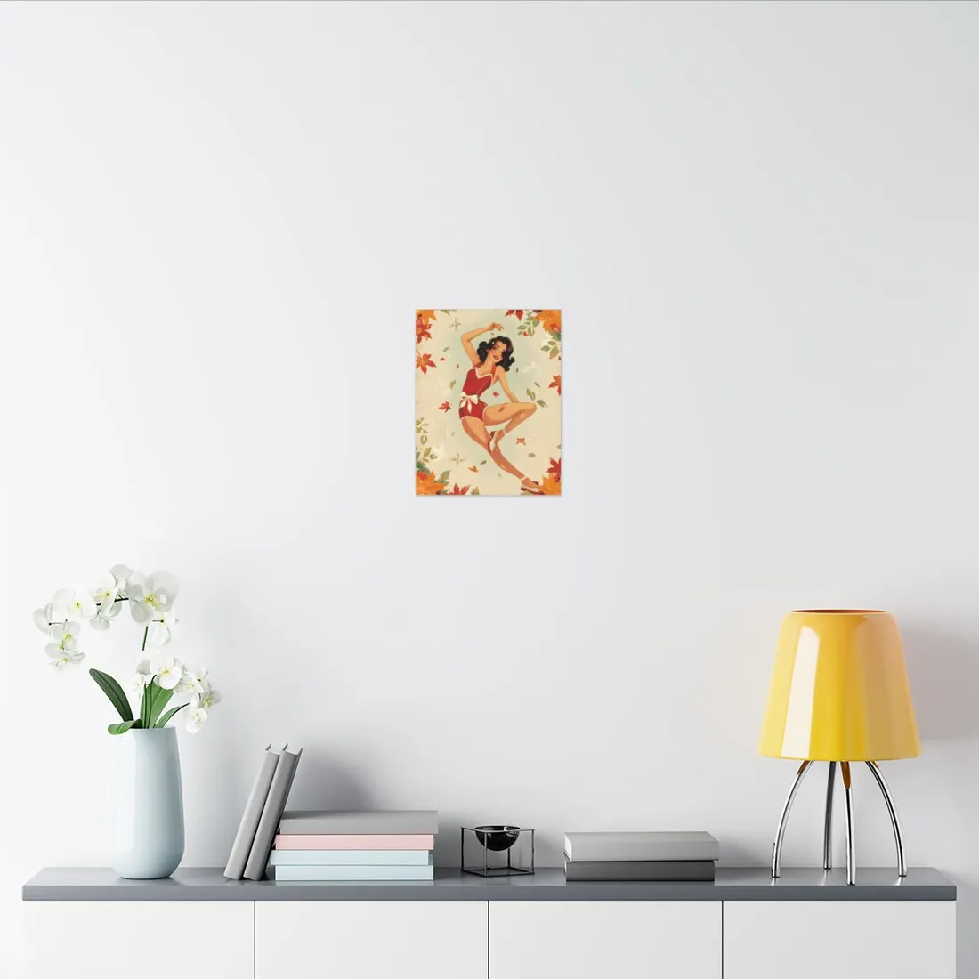 Vintage Retro Pin-Up Girl: Classic Illustration Art - Canvas