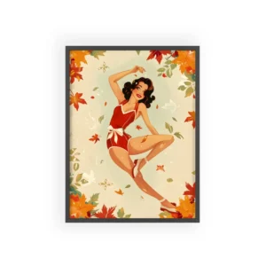 Autumn Pin-Up Dancer Framed Poster