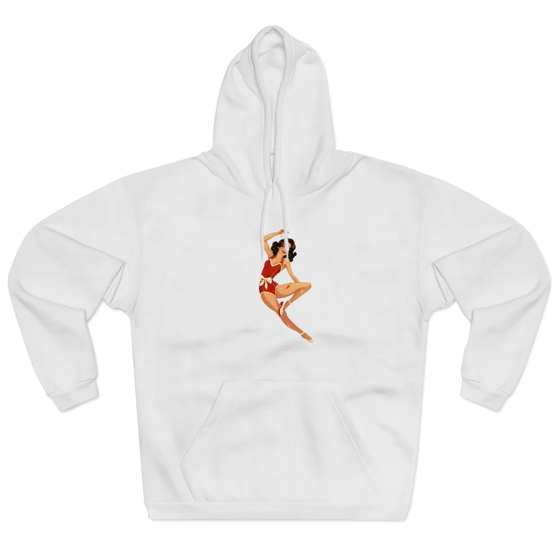 Vintage Retro Pin-Up Girl: Classic Illustration Art - Hoodie (White)