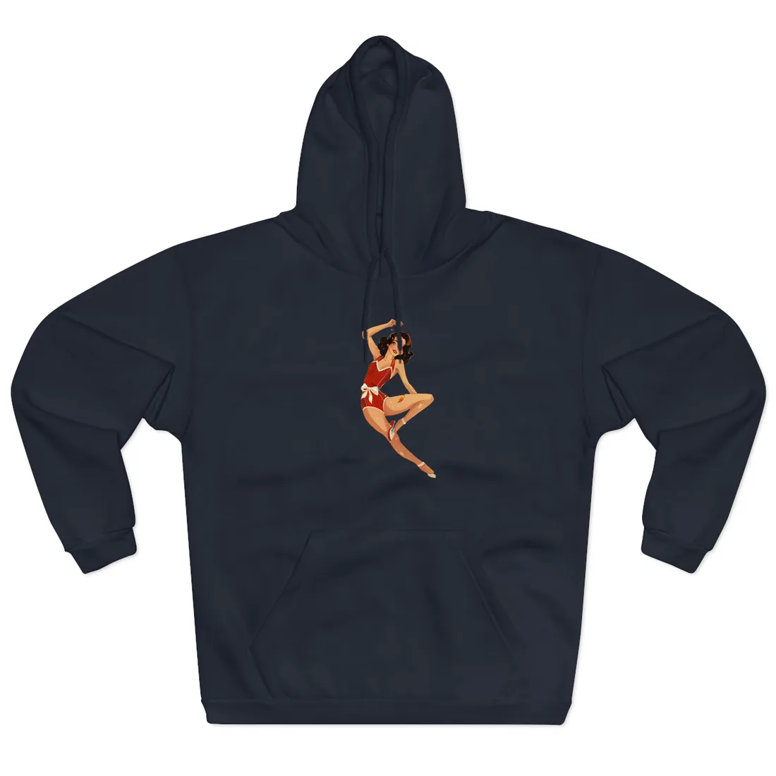 Vintage Retro Pin-Up Girl: Classic Illustration Art - Hoodie (Navy)