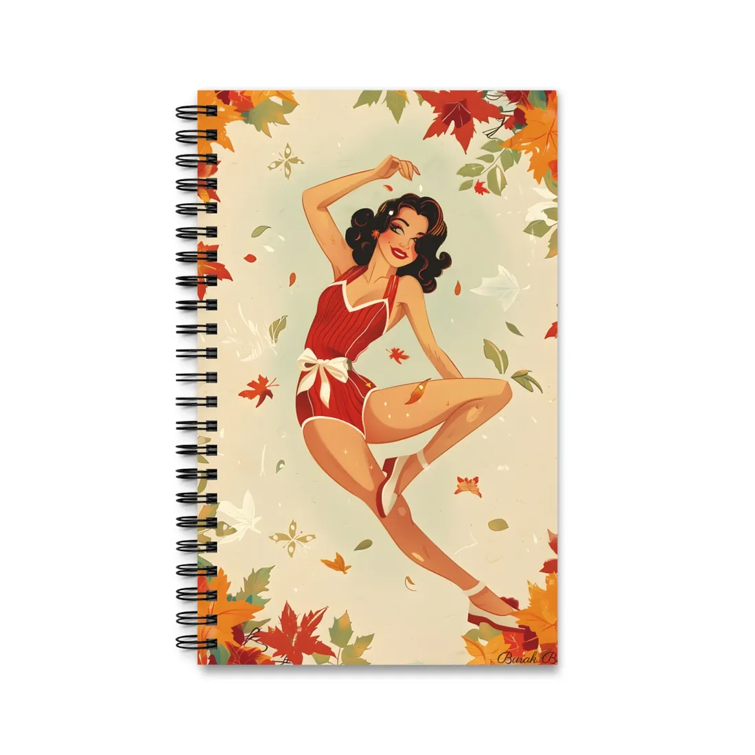 Vintage Retro Pin-Up Girl: Classic Illustration Art - Spiral Notebook