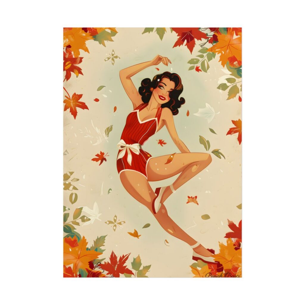Vintage Retro Pin-Up Girl: Classic Illustration Art - Poster