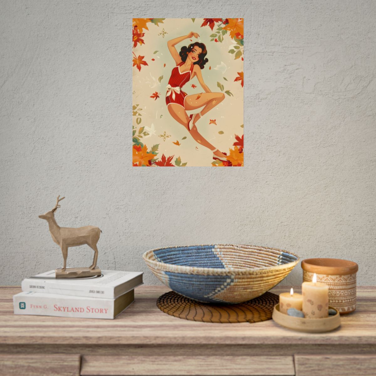 Vintage Retro Pin-Up Girl: Classic Illustration Art - Poster