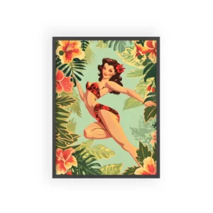 Tropical Pin-Up Hibiscus Framed Poster