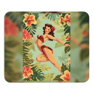 Tropical Pin-Up Hibiscus Mouse Pad